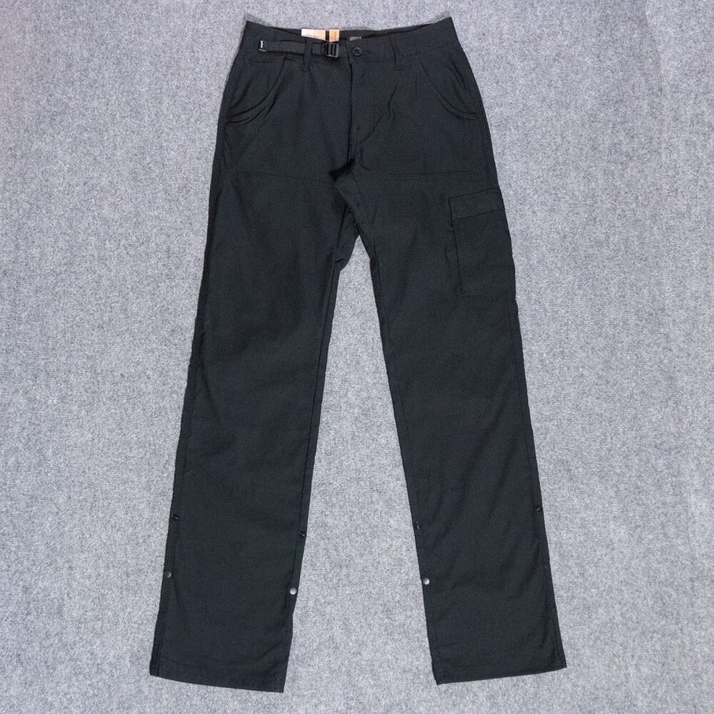 NWT Prana Stretch Zion Pants II Men 28x36 Black Relaxed Straight Hiking Gorpcore